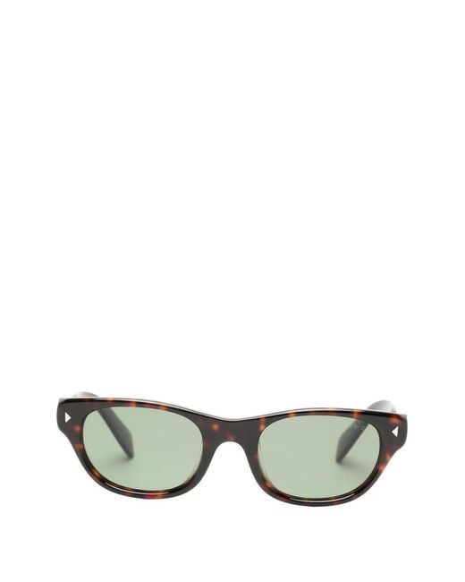 Prada Green Lunettes De Soleil Rectangulaires À Effet Écailles De Tortue