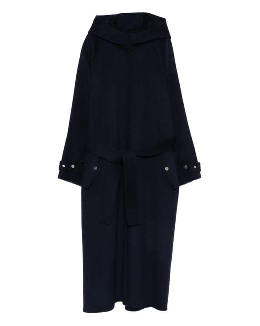 Pinko Blue Hooded Coat