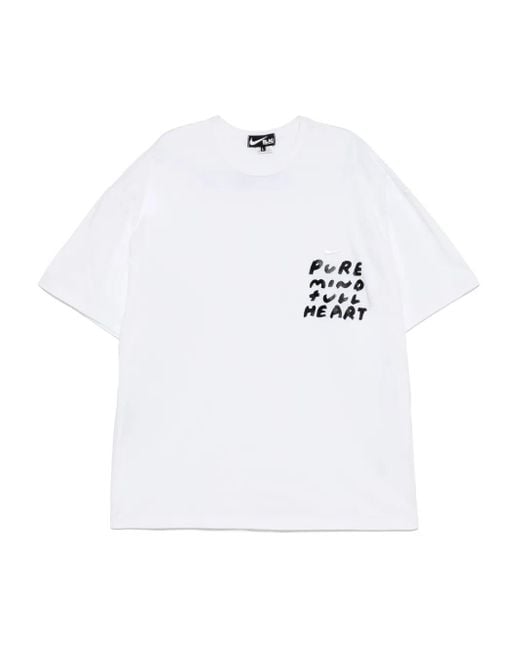 COMME DES GARÇON BLACK White X Nike Printed T-Shirt for men