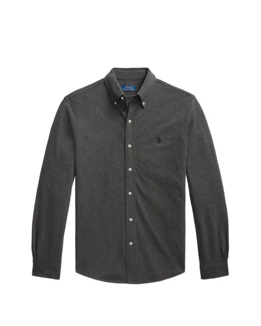 Polo Ralph Lauren Gray Featherweight Mesh Shirt for men