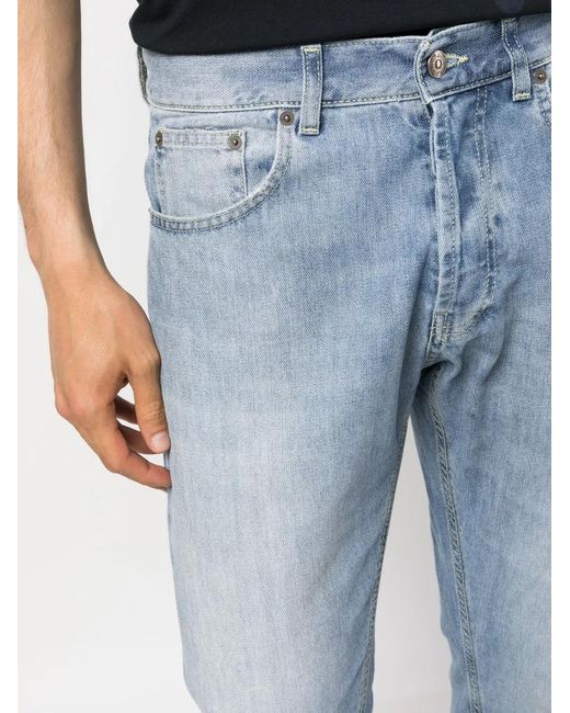 Dondup Blue Faded Effect Tapered Jeans for men