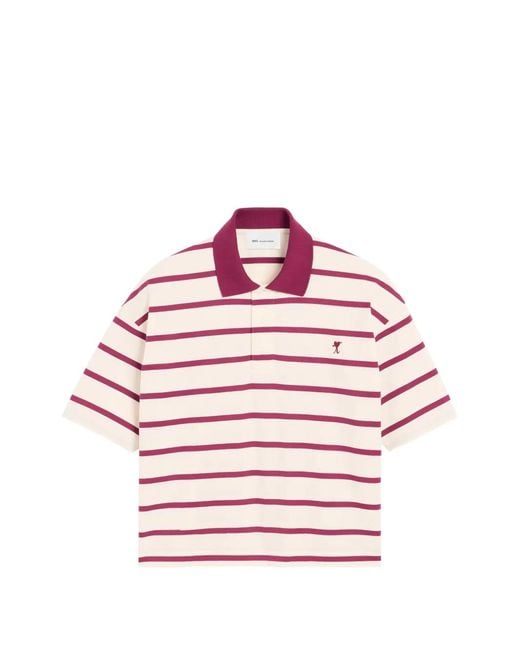 AMI Pink Cotton Arrow Polo