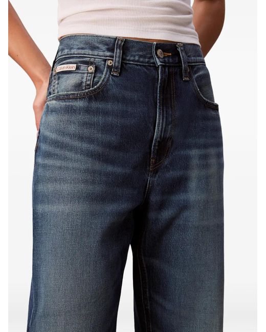Calvin Klein Blue Five-Pockets Button-Fastening Jeans