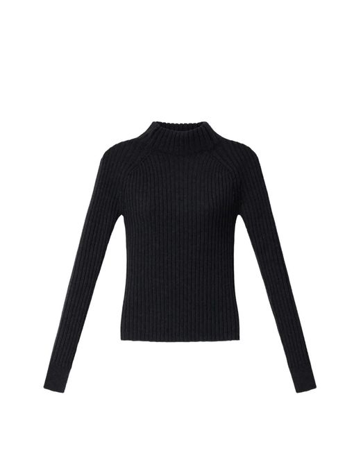 Isabel Marant Black Virginia Ribbed-Knit Mock-Neck Sweater