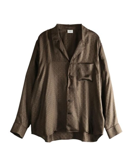 メンズ Saint Laurent Long Sleeve Shirt Brown