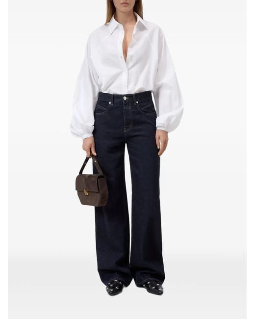 Closed White Raglan Poplin Blouse
