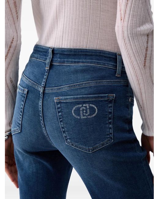 Liu Jo Blue Logo Straight-Leg Jeans