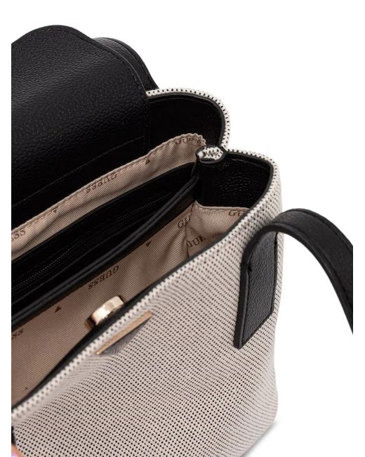 Guess White Logo-Plaque Shoulder Bag