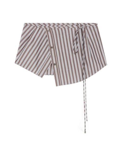 Dries Van Noten White Striped Cotton Wrap Belt for men
