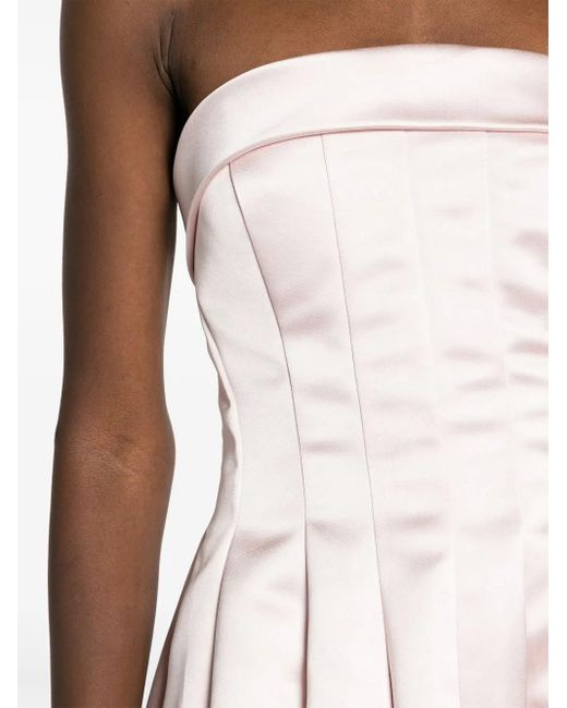 Robe Bustier En Satin À Coupe Mi-Longue Philosophy Di Lorenzo Serafini en coloris Pink