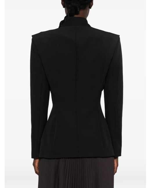 Imperial Black Padded-Shoulder Single-Breasted Jacket