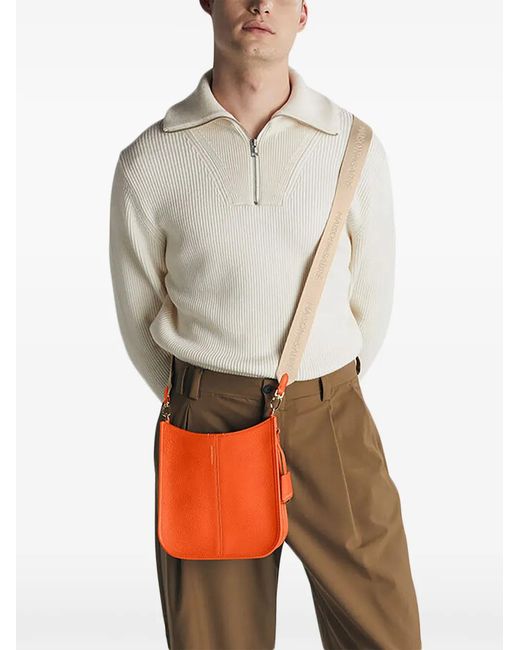 Maison De Sabre Orange Leather Saddle Bag