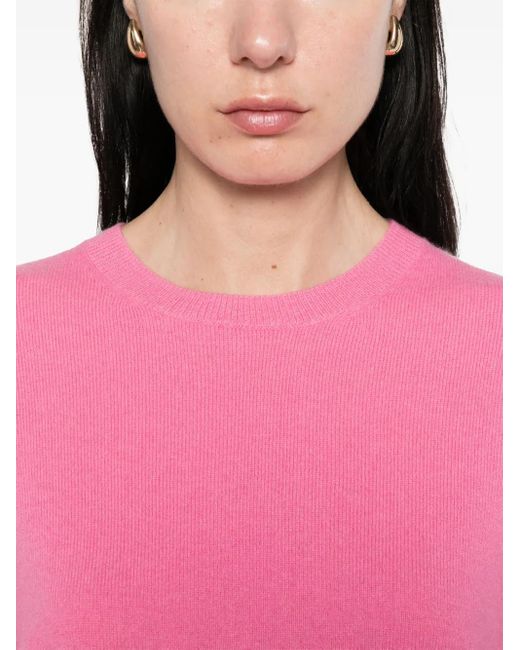 Totême  Kasjmier Trui Met Ronde Hals in het Pink
