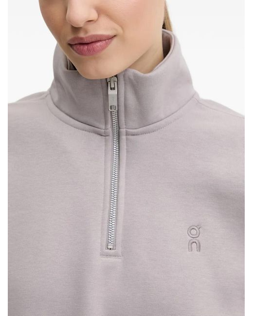 On Shoes Gray Club Collective Quarter-Zip Sweatshirt
