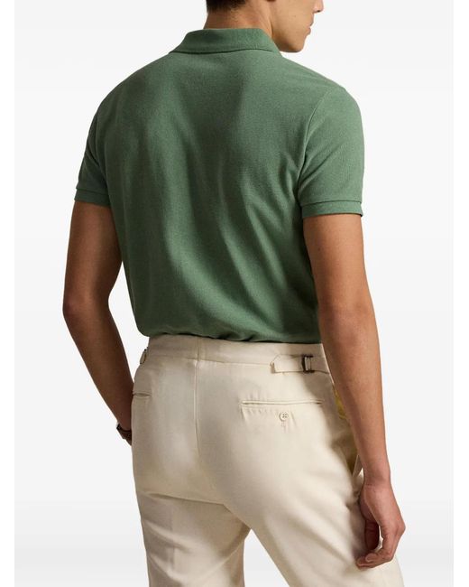 Polo Ralph Lauren Green Embroidered Pony Mesh Polo Shirt for men