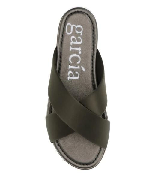 Pedro Garcia Green Pavana Crossover-Strap Sandals