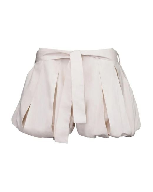 Adriana Degreas Natural Tie-Waist Balloon Shorts