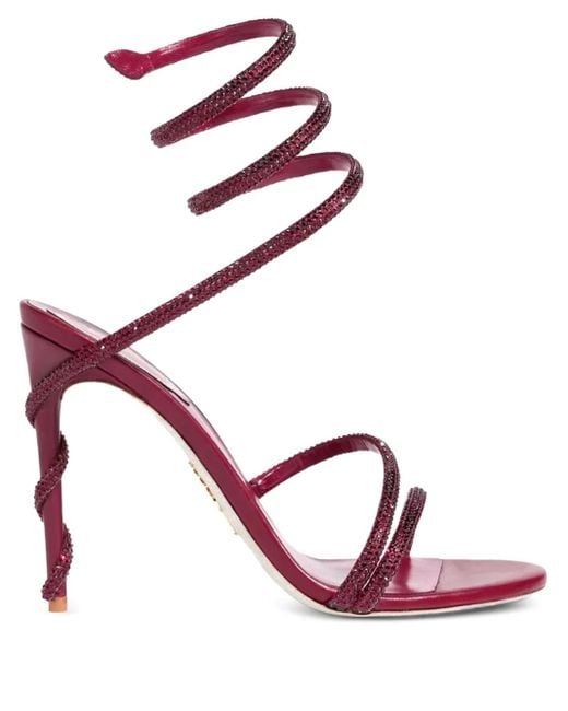 Rene Caovilla Pink 105Mm Crystal-Embellished Spiral Sandals