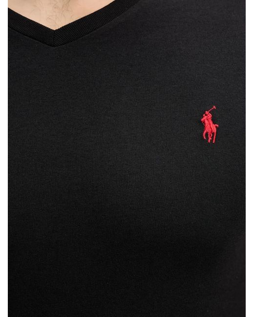 Polo Ralph Lauren Black V-Neck Logo T-Shirt for men