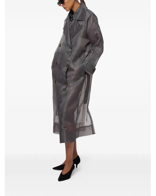 Apparis Gray Lana Belted Trench Coat