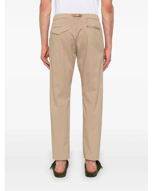 White Sand Natural Belted Chino Trousers for men