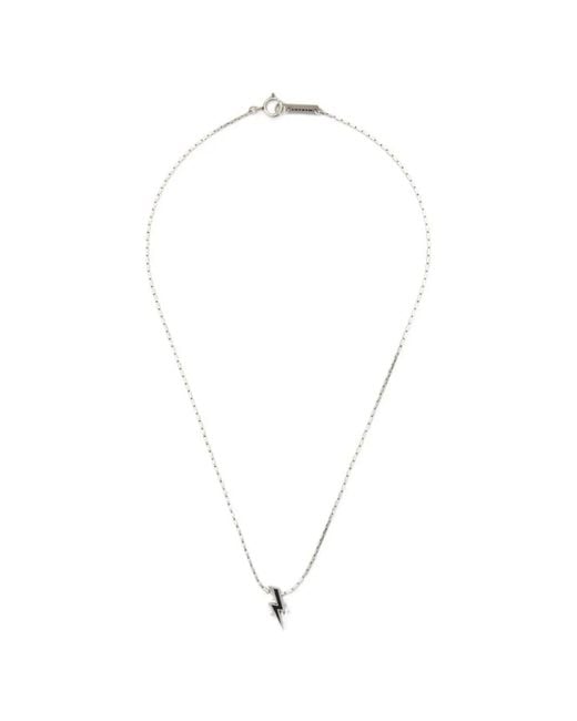 Isabel Marant White Lightning-Bolt Enamel Necklace for men