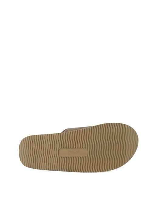 Suicoke Brown X Thisisneverthat Suede-Leather Strap Slides for men