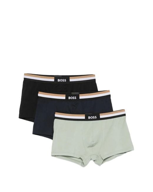 Boss Black Logo-Waistband Briefs (Pack Of Three) for men
