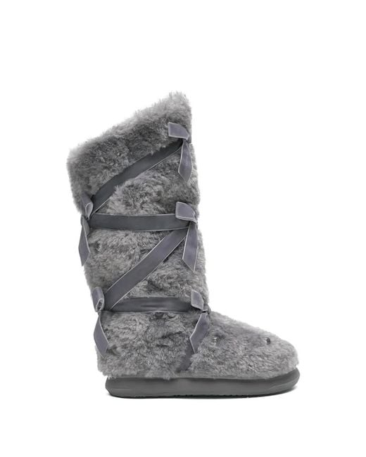 Rockfish Gray X Susan Fang Bows Ribbon Boots