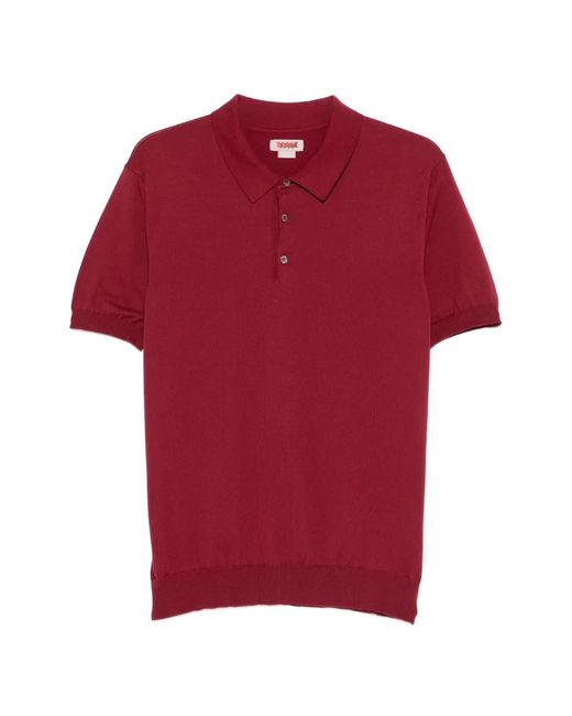 Baracuta Red Knitted Polo for men