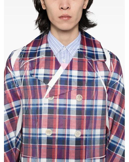 Blazer A Quadri di Comme des Garçons in Red da Uomo