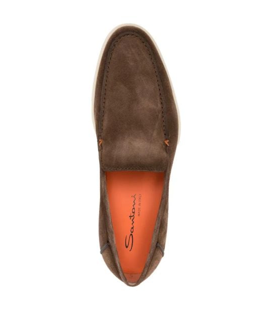 Santoni Brown Botanist Moccasin for men