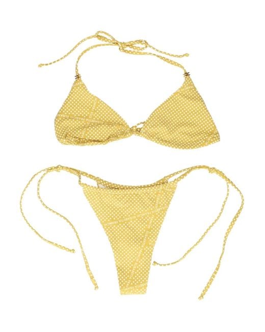 Elisabetta Franchi Yellow Bikini Mit Polka Dots
