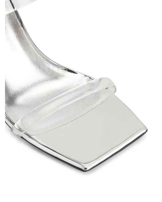 Giuseppe Zanotti White Flamina Plexi Pantoletten Im Metallic-Look 80Mm