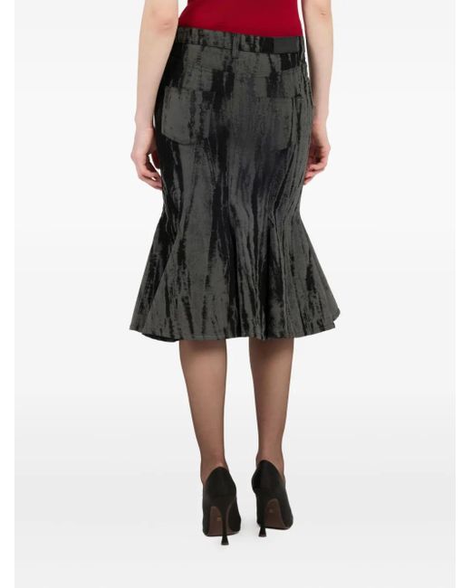 Roberto Cavalli Midi-Rok Met Gestreept Effect in het Black