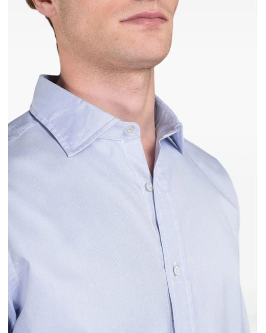 Moorer Blue Cotton Shirt for men