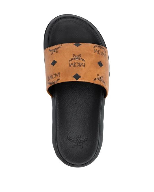 MCM White Visetos-Print Platform Slides