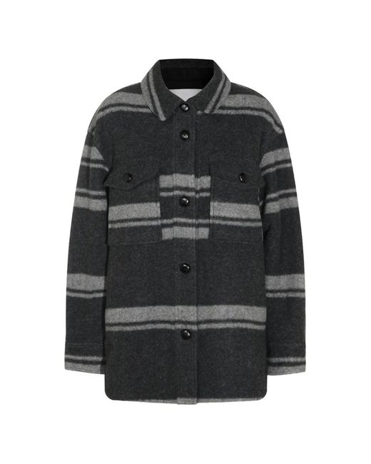 Isabel Marant Black Striped Button-Up Shirt