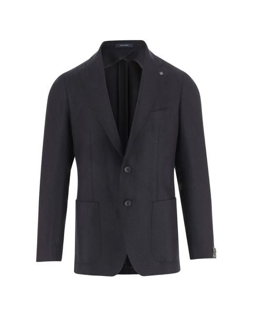 Tagliatore Blue Single-Breasted Wool Blazer for men