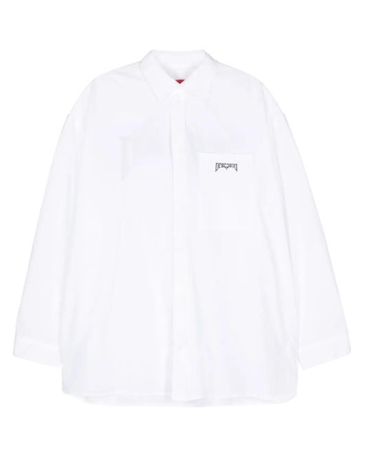 032c White Logo-Print Cotton Shirt for men