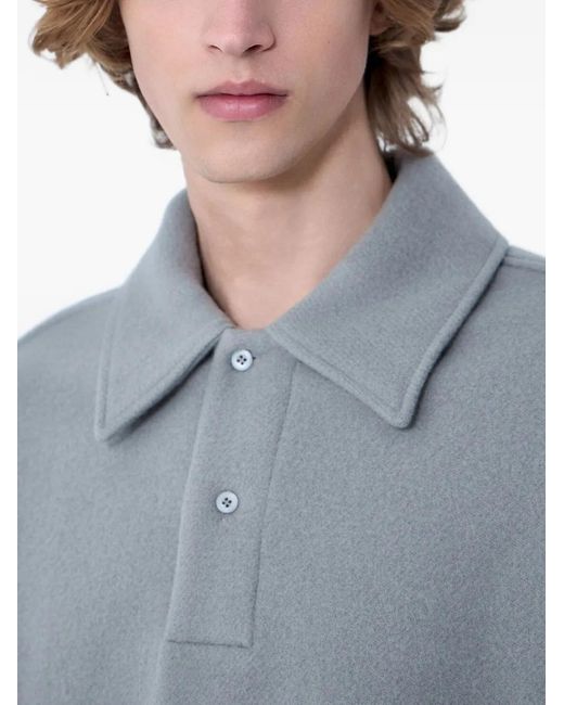 Rier Blue Button-Placket Polo Shirt