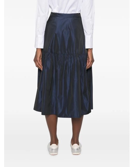 ROSSO35 Blue Tiered Midi Skirt