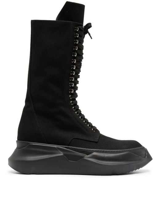 Rick Owens DRKSHDW Army Abstract Twill Boots in Black for Men | Lyst ...
