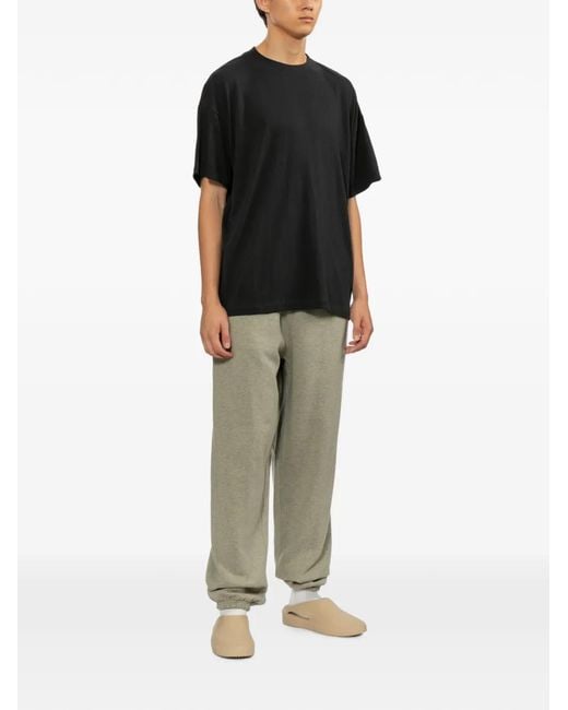 Essentials Black Logo-Patch T-Shirt for men