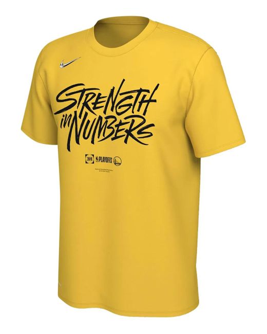 Camiseta NBA Golden State Warriors 2019 Playoffs Bound Mantra Nike de hombre de color Yellow