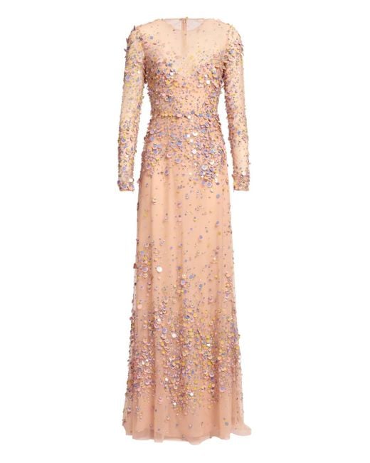 Elie Saab Pink Maxikleid mit Pailletten