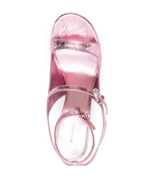 Sandales en cuir Voyou à plateforme 120 mm Givenchy en coloris Pink