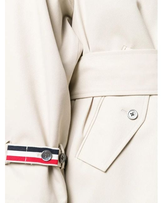 Thom Browne Waterdicht Katoenen Twill Raglan Trenchcoat in het Natural