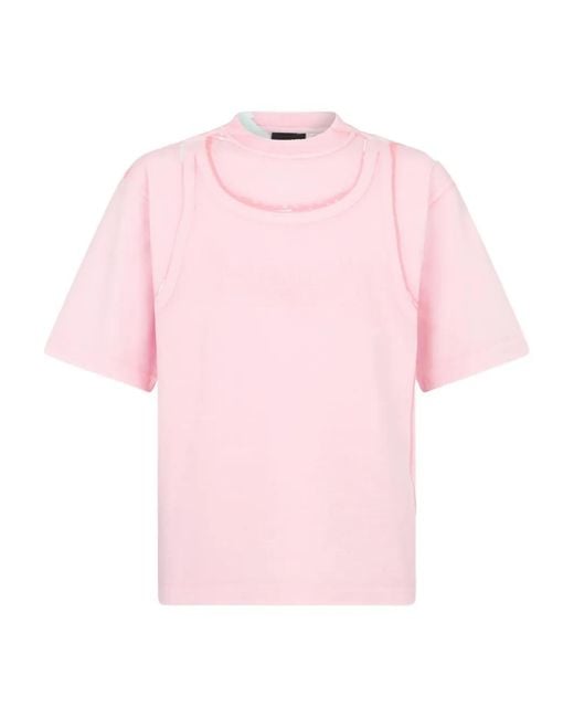 DSquared² Pink Sun Bleached2 Lose Fit T-Shirt for men