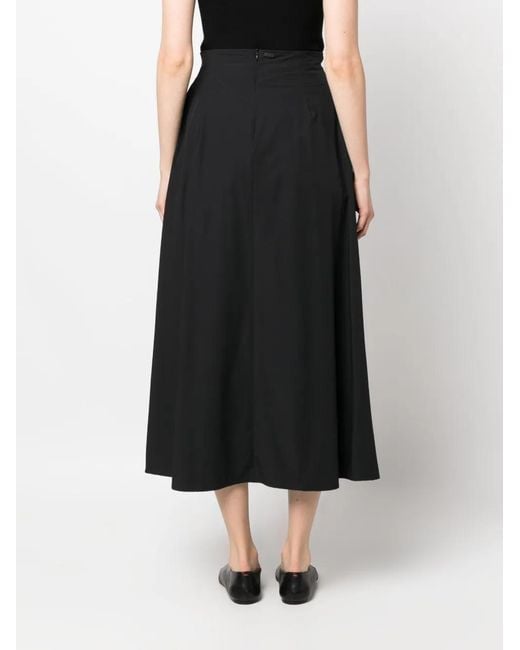 Herno Black Drawstring Midi Skirt